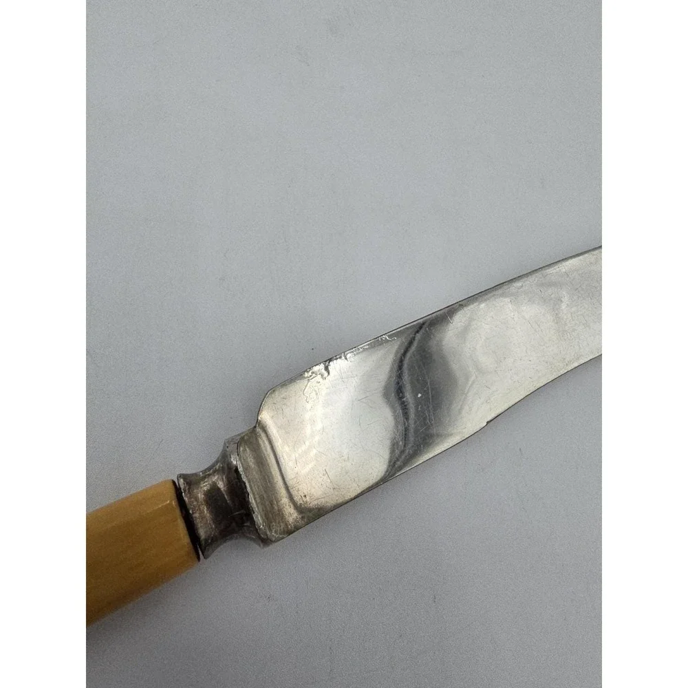 Silverplate Knives Celluloid Handles Set of 6 Vintage AS-IS Silver Plated